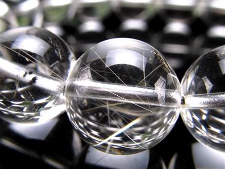 【高品質・透明感抜群】シルバールチルクォーツ 11mm (内径16cm) ☆存在感抜群の大珠サイズ！☆ウォータークリア級の高透明度☆繊細に