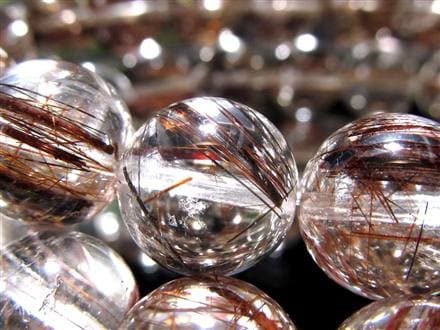 ☆圧倒的存在感☆煌く赤褐色タイチン針×高透明水晶☆長寿・健康の