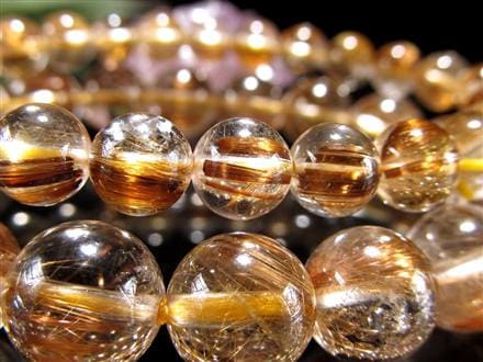 ✿天然色✿金線黄金タイガールチル.ゴールデンタイチンルチルクォーツ•ブレスレット タイガー ルチルクォーツ ブレスレット 12mm AAA 天然石