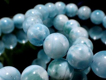 カリブの秘宝ヒーリングストーン ラリマー１２ｍｍ 珠①（径１７ｃｍ） カリブの秘宝ヒーリングストーン ラリマー12mm 珠①（径17cm）