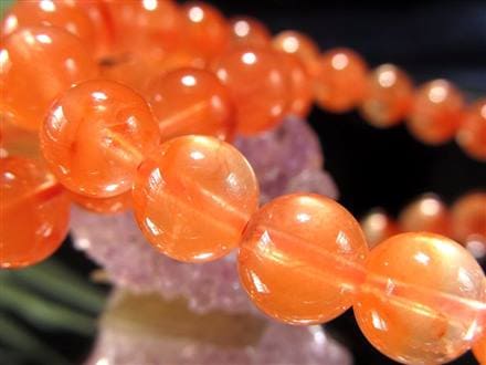 ☆ふんわり輝く癒しの橙光☆艶光沢抜群！☆金運・財運アップのお守りに