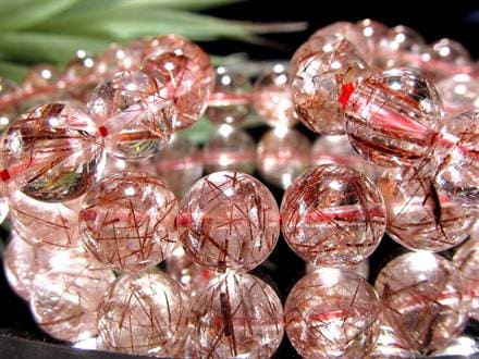【高品質・現品】レッドルチルクォーツ ブレス 透明度MAX赤針綺麗 約12mm ☆透明感抜群！☆華やかに映える赤針水晶☆上品なレッドブラウンカラー