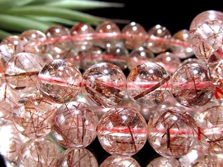 ☆透明感抜群！☆華やかに映える赤針水晶☆上品なレッドブラウンカラー