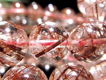 ☆透明感抜群！☆華やかに映える赤針水晶☆上品なレッドブラウンカラー