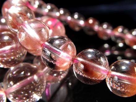 ☆コスパ抜群！☆クリア水晶×淡いピンクにきらめくラビット針☆希少