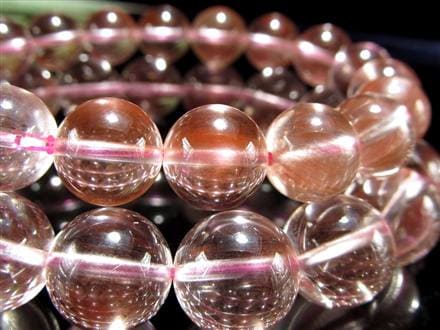 ☆コスパ抜群！☆クリア水晶×淡いピンクにきらめくラビット針☆希少