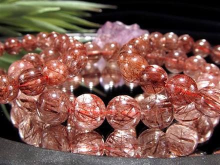 高品質！ブラジル産 レッドルチルクォーツ ブレスレット ☆シックな
