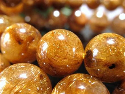✨【極上】ゴールドルチル　21mm ☆重厚感あふれる濃密針！☆アンティークゴールドの輝き☆タイチン針