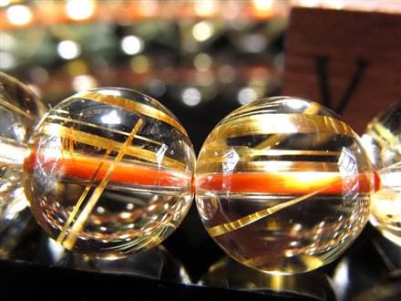【極上品質】ゴールドタイチンルチルクォーツ14mm 55g【期間限定値下げ】 ☆ルチルの王道!!☆極太タイチン針☆黄金の輝き＆ルチル際立つ透明感