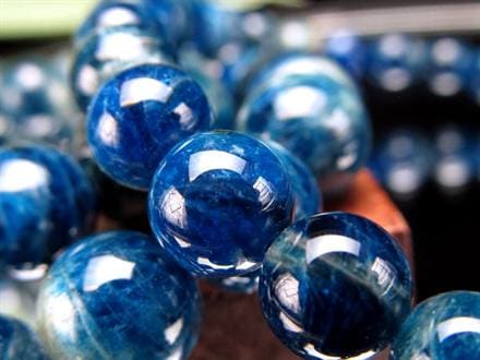 深海ブルーグリーン☆アウイナイト【藍宝石】ブレスレット☆約9-9.5mm ☆濃色ブルーグリーンカラー！☆産出量極少☆そっと優しく背中を押して