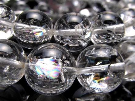 ☆透明感抜群！高品質虹入り水晶☆万能のパワーストーン☆キラキラ