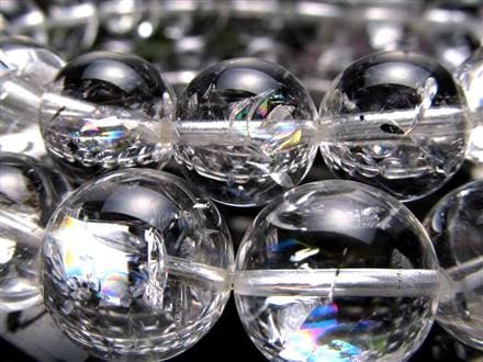 ☆透明感抜群！高品質虹入り水晶☆万能のパワーストーン☆キラキラ
