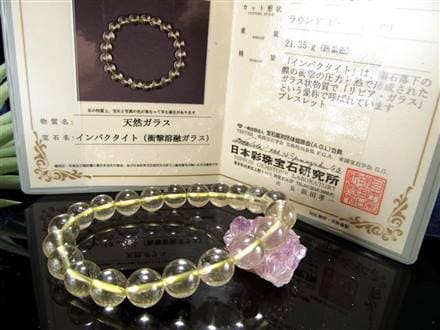 リビアガラス天然ガラスブレスレット パワーストーン インパクト隕石