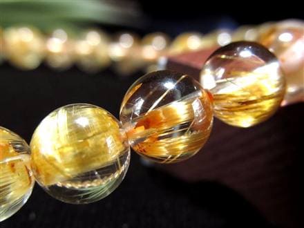 5A 1粒売り ゴールド極上タイチンルチルクォーツ 7mm-7.5mm バラ珠売り