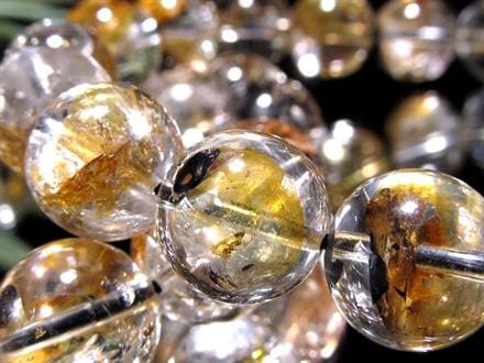 お取置き　水入り水晶　握り石　39g 水6箇所　ライモナイト　エレスチャル ☆透明感抜群☆イエローライモナイトが織り成す幻想的な景色☆水晶の
