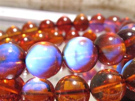☆鮮烈なレッド×幻想的ブルー☆光を受けて浮かぶ青い輝き☆存在感抜群