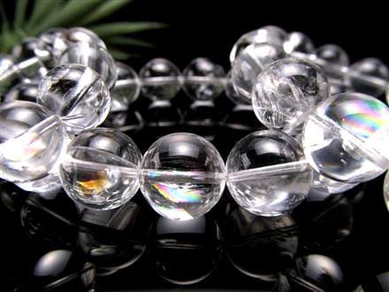 天然石♡クラック水晶とスワロフスキーの万能サマーブレスレット  