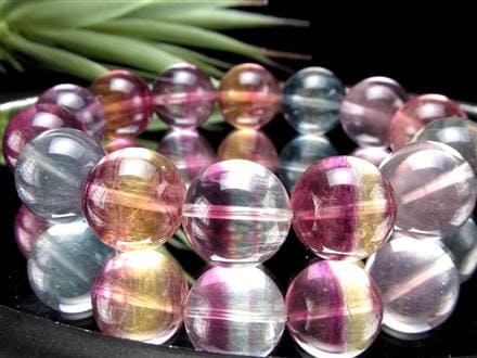 ☆大珠☆鮮やかMIXカラー☆美しい層状模様☆トリカラーフローライトの