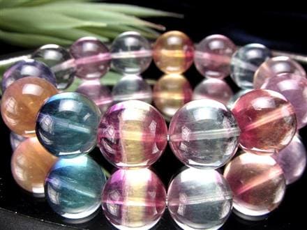 ☆大珠☆鮮やかMIXカラー☆美しい層状模様☆トリカラーフローライトの