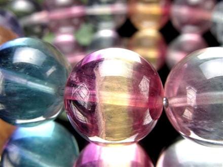 ☆大珠☆鮮やかMIXカラー☆美しい層状模様☆トリカラーフローライトの