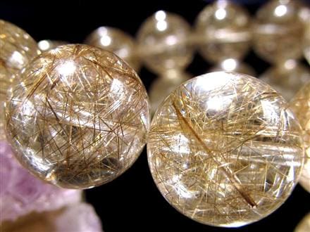 ❤️レア　逸品　35mm 最強財運超　強いパワー　❤️シルバー　ルチルクォーツ シルバールチルクォーツ - 10.5mm玉、サイズ17cm | 天然石