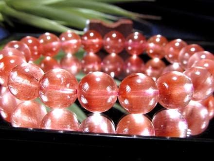 珍品【高品質】ピンクレッド ルチル ポイント ☆オレンジピンクの華やかカラー☆繊細な針状内包物入り☆透明感・艶感
