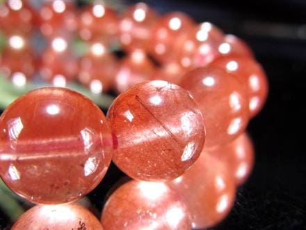 珍品【高品質】ピンクレッド ルチル ポイント ☆オレンジピンクの華やかカラー☆繊細な針状内包物入り☆透明感・艶感