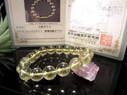 エジプト産 インパクタイト リビアングラス クリストバライト ブレスレット