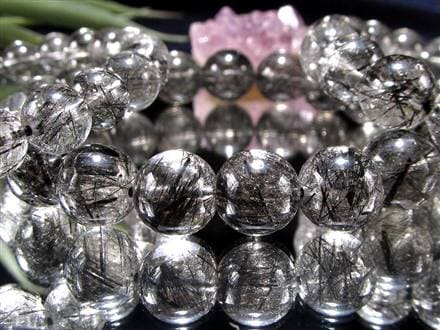 ☆少量限定入荷！☆クリア水晶に映えるブラック針☆太針＆細針が