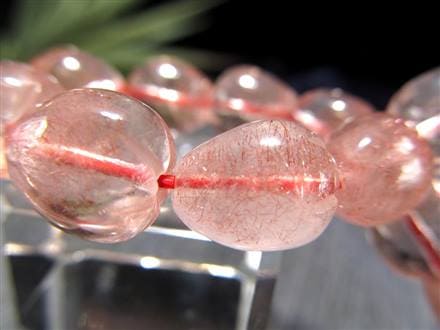 カザフスタン産ストロベリークォーツブレスレット 内径16cm