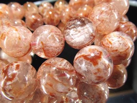 ◇レアカラー！◇情熱オレンジ×ふんわりホワイト◇絹雲母入り水晶