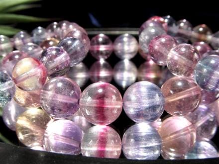 ☆優しいパステル調の虹色美☆トリカラーフローライトの珠も☆受験の