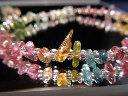 ☆ピンクトルマリン ボタン ブレスレット(SA+)