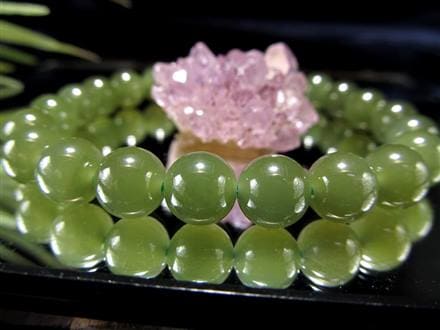 古代 和田玉(ホータン) 仔玉 大玉ブレスレット でかき 装飾品☆美しい石目