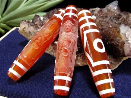 ☆運を味方につける守護天珠☆瑪瑙×観音菩薩彫刻☆チベット発祥の