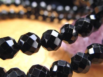 ブラックストーン ブレスレット ☆超人気！ブラックスピネル☆キラキラ多面カット☆8月の誕生石☆勝利