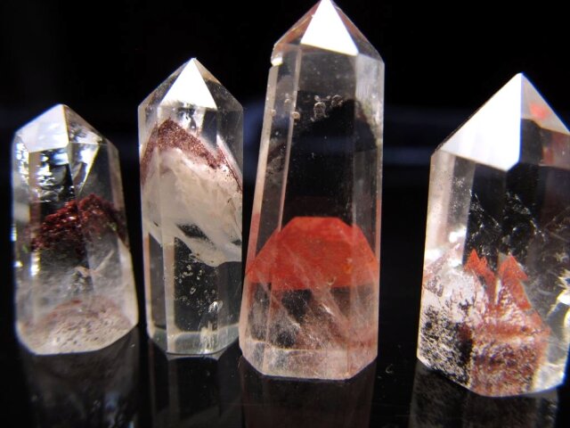 赤富士！綺麗！ズーンと来る！レッドピラミッドファントムクオーツ！ ◇お得なセット販売◇透明感抜群！赤富士入り水晶ポイント◇ビジネスの