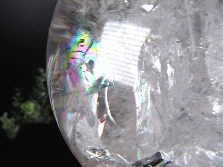 ☆大迫力の巨大丸玉☆虹がきらめく透明水晶☆幸運を呼ぶアイリス