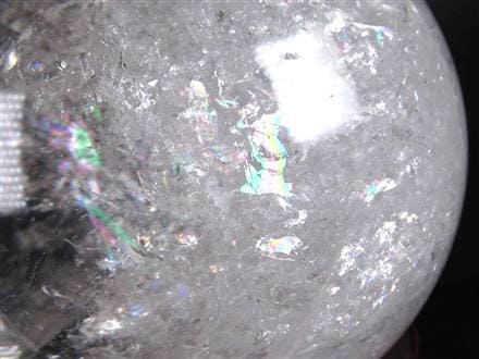 ☆大迫力の巨大丸玉☆虹がきらめく透明水晶☆幸運を呼ぶアイリス