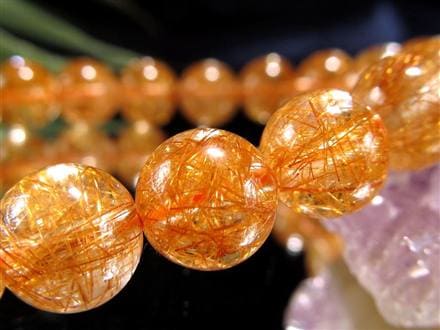 太陽の針】☆鮮烈な輝き！はじけるオレンジ針☆澄み渡る水晶☆金運と