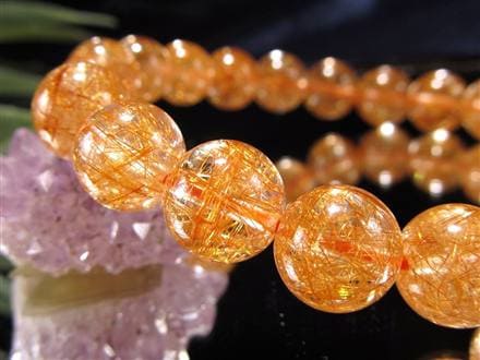 太陽の針】☆鮮烈な輝き！はじけるオレンジ針☆澄み渡る水晶☆金運と