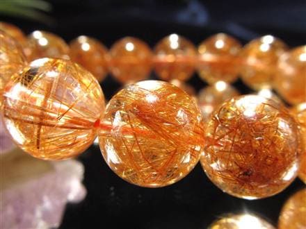 太陽の針】☆鮮烈な輝き！はじけるオレンジ針☆澄み渡る水晶☆金