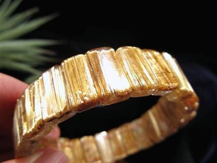 ゴールド　タイチン　ルチルクォーツ　バングル　金運 アップ 爆針 激安 ◇豪華絢爛の逸品◇極太ゴールデンルチルクォーツ×板状バングル