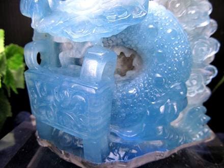 ◇豪華絢爛な龍神彫刻◇爽快感あふれるアクアブルー◇大吉開運・商売
