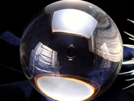 天然無垢水晶 丸玉 103.2mm 鑑別書付 ブラジル産｜完全透明級ロック
