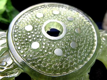◇エメラルドグリーンに宿る五爪龍！◇銭と龍玉を携える姿！金運・財運