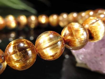 ◇これぞ黄金ルチル！ギラギラと光る帯◇ルチル際立つ極上透明感