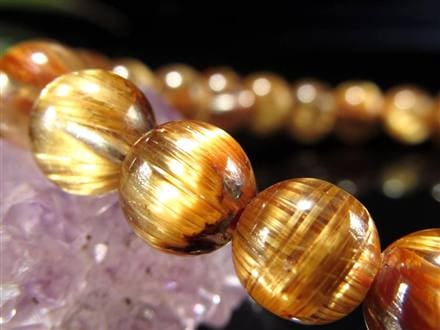 ◇これぞ黄金ルチル！ギラギラと光る帯◇ルチル際立つ極上透明感