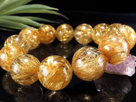 タイチンルチルクォーツ　ブレスレット　金針凄いです ◇至極の逸品◇濃密な金針が放つ圧倒的な輝き◇超透明クリア