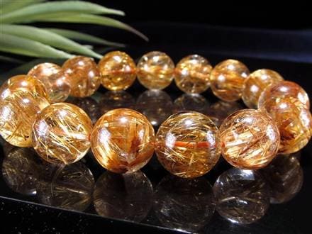 タイチンルチルクォーツ　ブレスレット　金針凄いです 金運 仕事運 ルチルクォーツ 金紅石入り水晶 ゴールドルチル